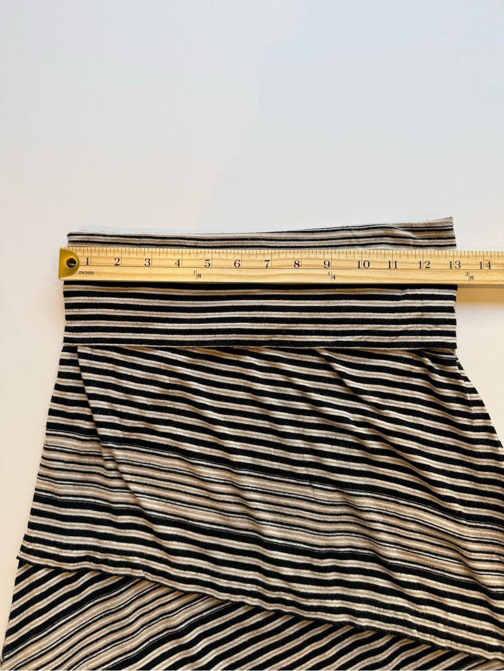 Max Studio Striped Maxi Skirt - Diagonal Patchwork Jersey Knit Long Skirt - Picture 2 of 3
